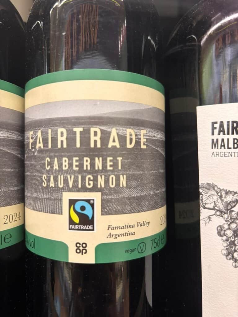 bottle of red wine from a shop shelf